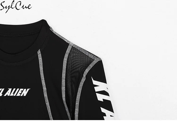 Sylcue Mesh Colorblock Half Turtleneck Bottoming Shirt✨