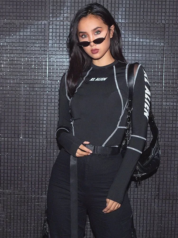 Sylcue Mesh Colorblock Half Turtleneck Bottoming Shirt✨