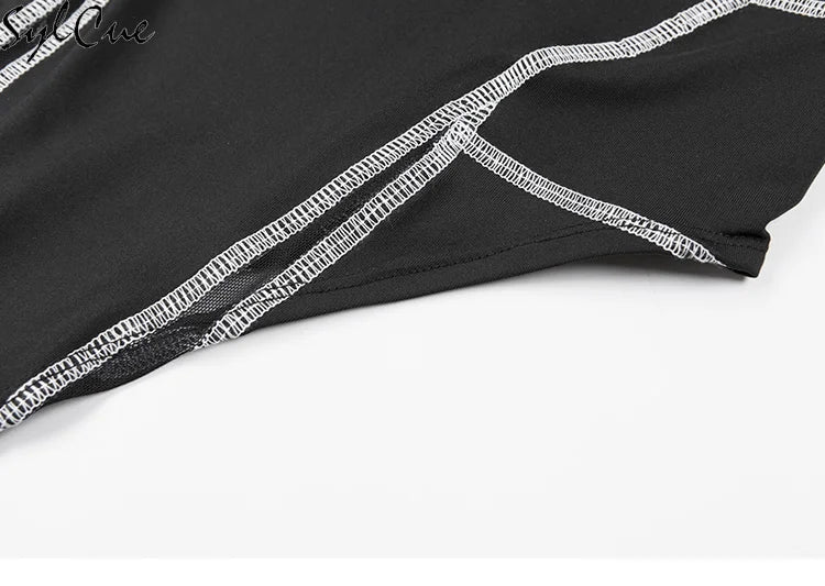 Sylcue Mesh Colorblock Half Turtleneck Bottoming Shirt✨