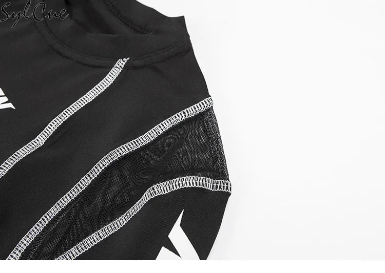 Sylcue Mesh Colorblock Half Turtleneck Bottoming Shirt✨