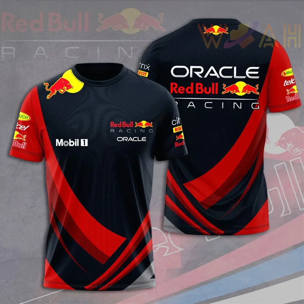 Red Bull T-shirt, fashionable racing T-shirt, 3D Red Bull Print T-shirt, urban fashion, Red Bull clothing