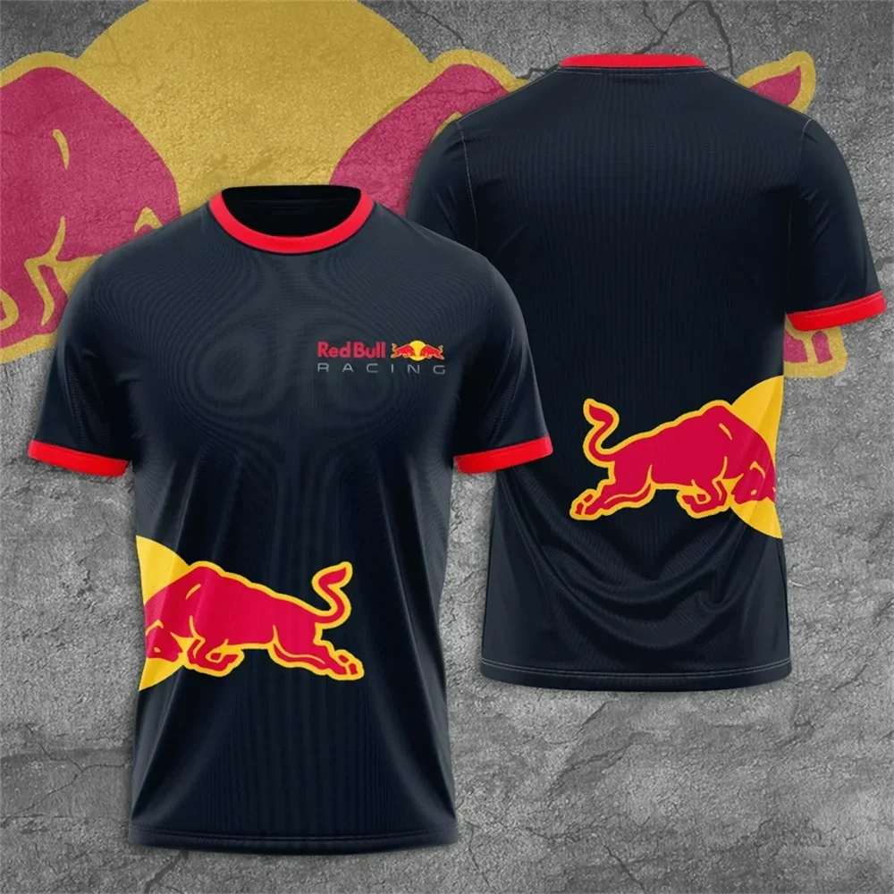 Red Bull T-shirt, fashionable racing T-shirt, 3D Red Bull Print T-shirt, urban fashion, Red Bull clothing