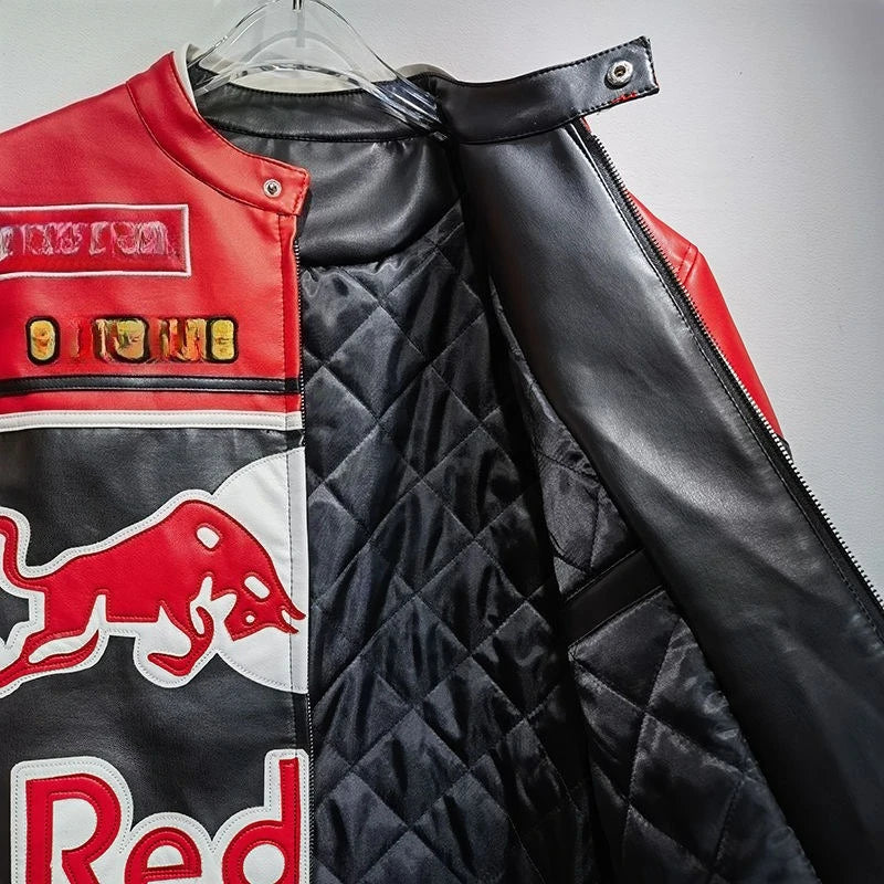F1 Racing Suit Red Bull Leather Jacket🏁